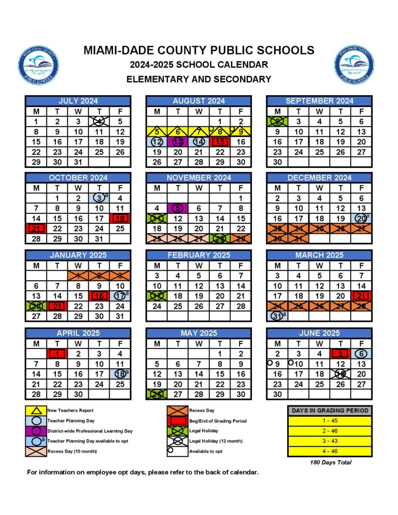 Miami Date County Schools Calendar