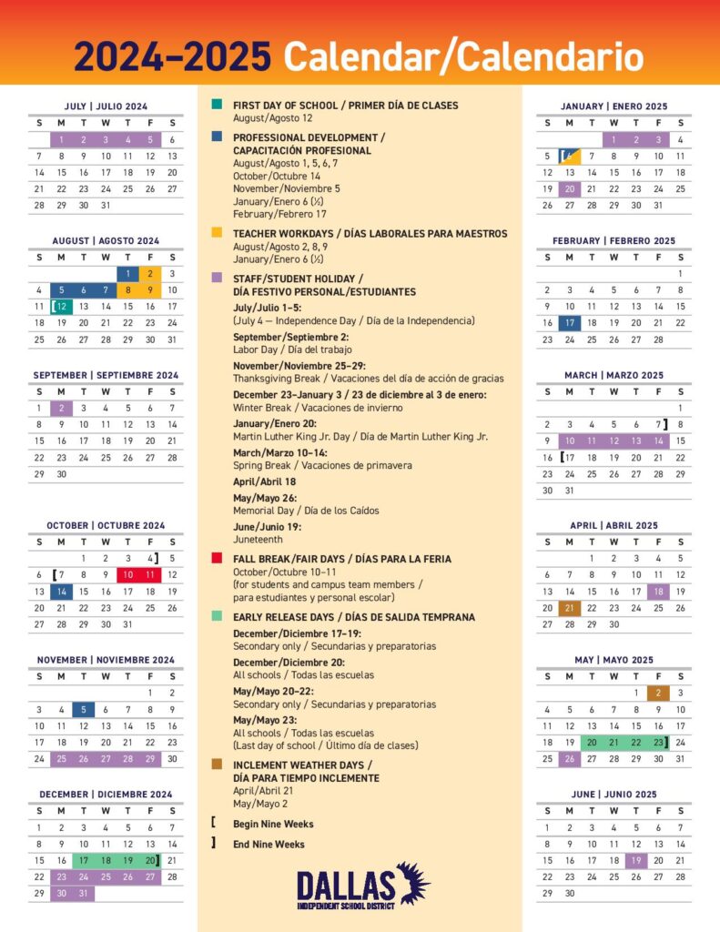 Dallas ISD Calendar